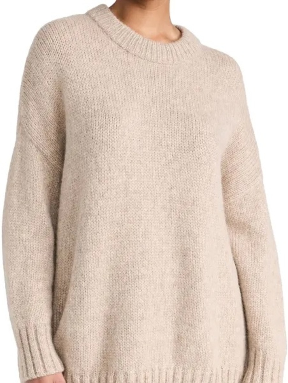 Jenni Kayne Alpaca Cocoon Sweater Cozy Crewneck oatmeal